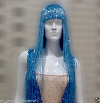 M535W Cher Bugle Beaded Hat Wig