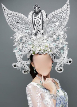 H935 Flower Asian Chinese Japan Crystal Headdress