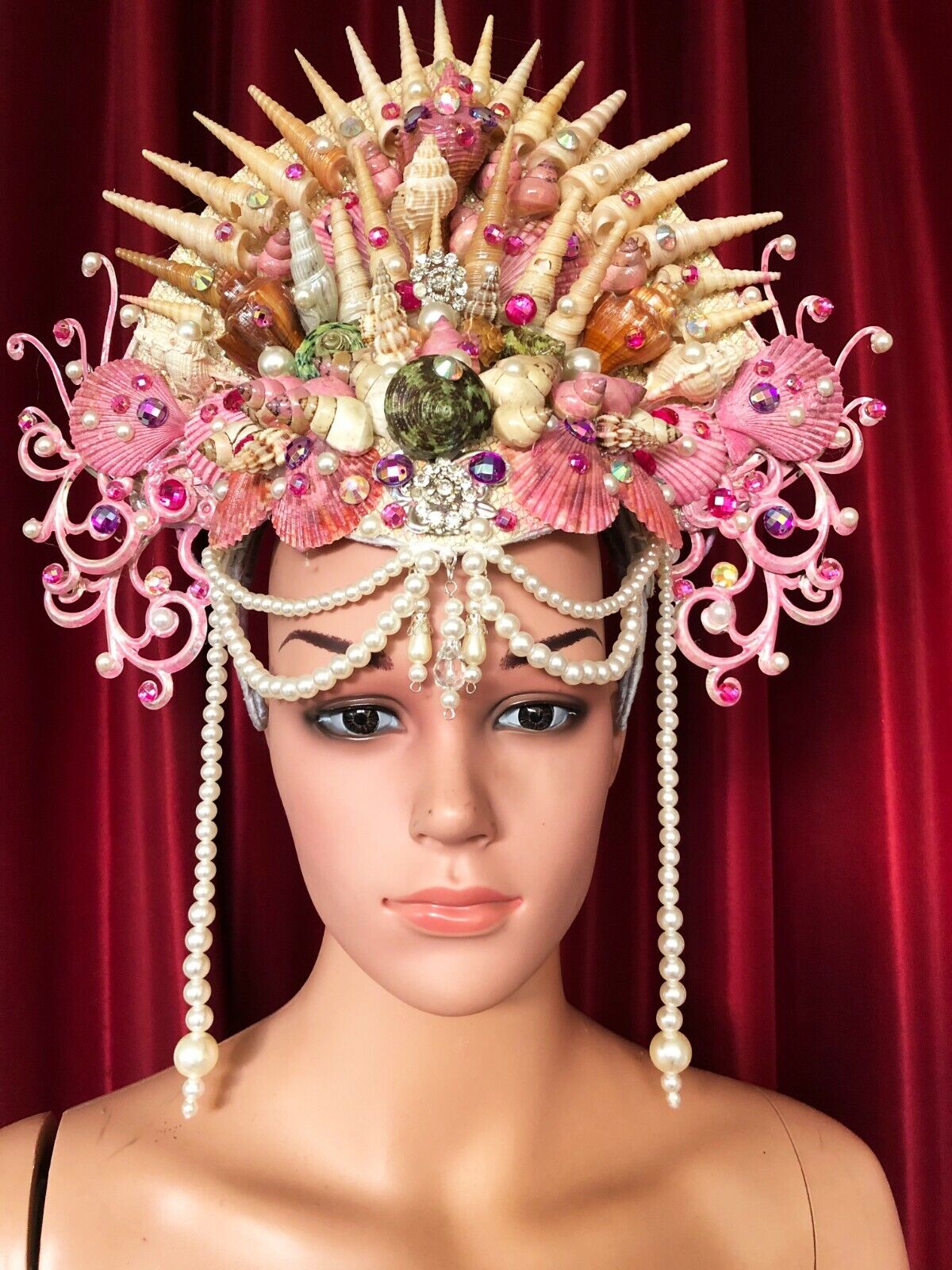 Da NeeNa H1050 Sea Ocean Poseidon Shell Queen Crystal Showgirl Pageant Headdress
