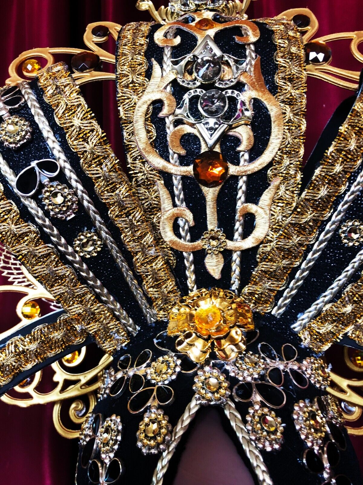 Da NeeNa H935 Golden Asian Chinese Japan Emperor Empress Vegas Crystal Headdress
