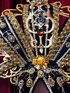 Da NeeNa H935 Golden Asian Chinese Japan Emperor Empress Vegas Crystal Headdress