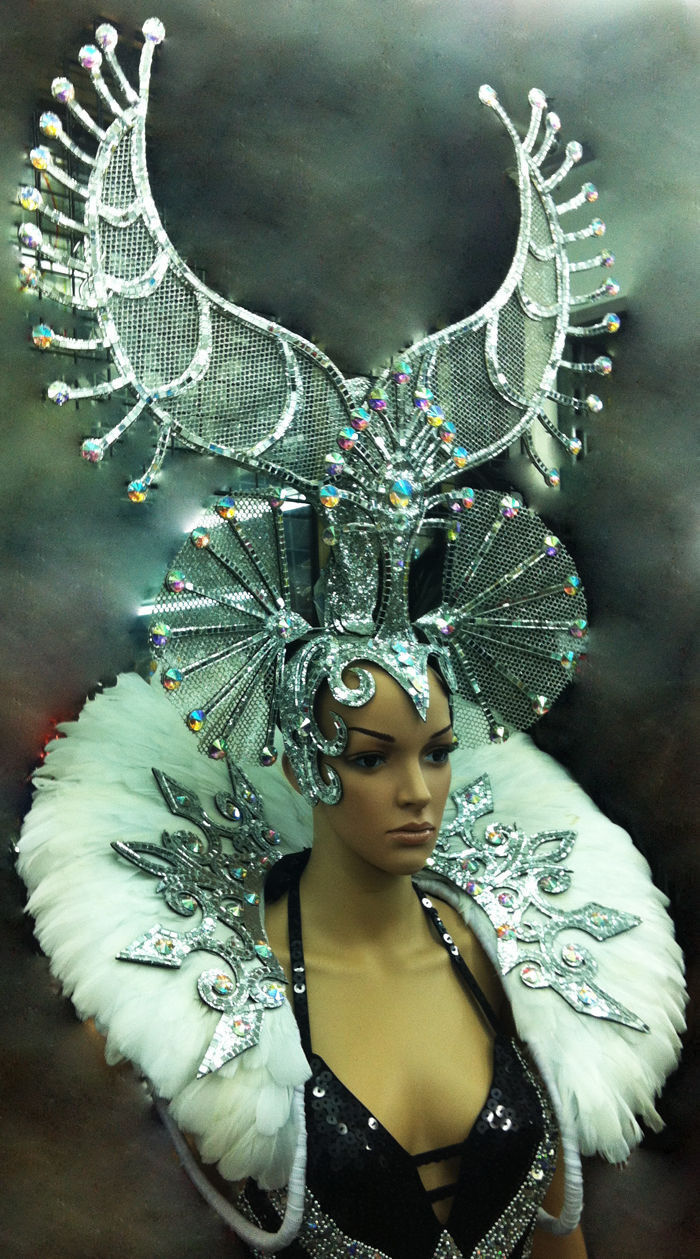 Da NeeNa C057HB Showgirl Burlesque Elegant Snow Queen  Headdress Backpack