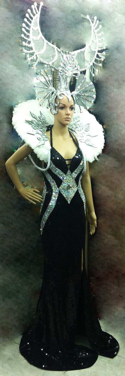 Da NeeNa C057HB Showgirl Burlesque Elegant Snow Queen  Headdress Backpack