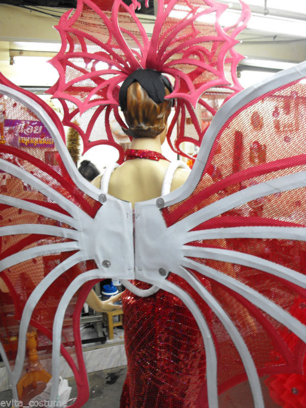 Da NeeNa BT Show Drag Vegas Sequin Butterfly Wings Headdress and Backpiece