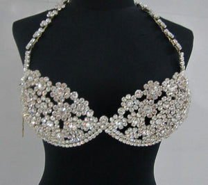 Da NeeNa BRA5 Samba Vegas Showgirl Nipple Pasties Crystal Butterfly Flower Bra