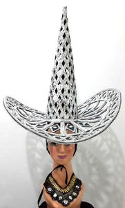 Da NeeNa Silver Giant Witch Hat Cowboy Mexican Showgirl Headdress