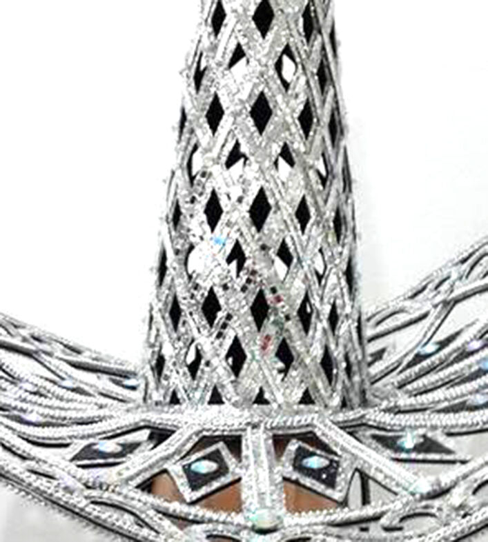 Da NeeNa Silver Giant Witch Hat Cowboy Mexican Showgirl Headdress