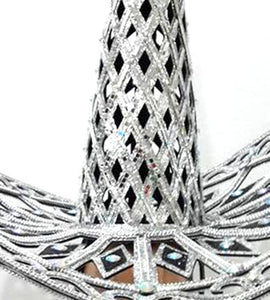 Da NeeNa Silver Giant Witch Hat Cowboy Mexican Showgirl Headdress
