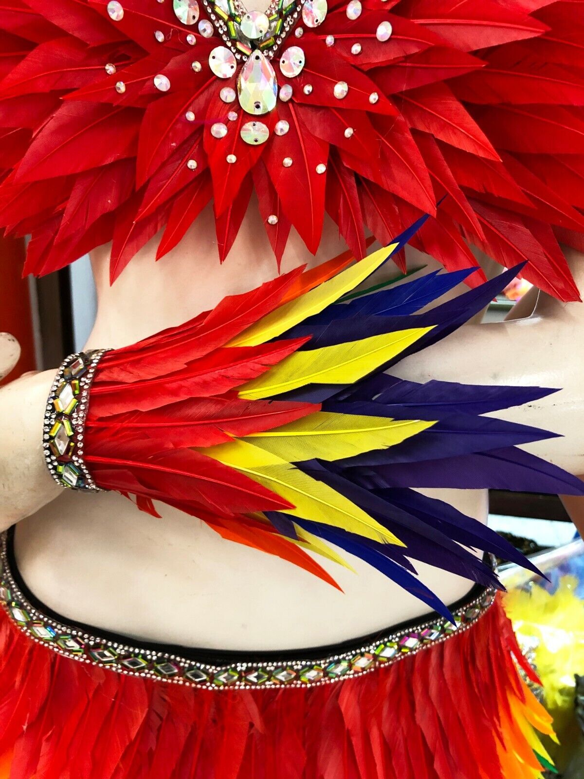 Da Neena FTG Feather Drag Bra Skirt Belt Gay Pride Parade Costume Set XS-XL
