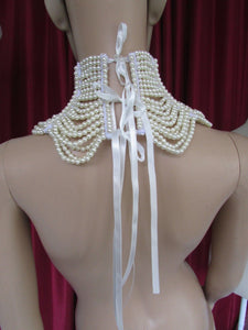 Da NeeNa J001 Showgirl Pageant Vegas Cabaret Drag Pearl Necklace Choker