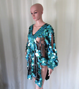 Da NeeNa M010  Latin Salsa Dance Pageant Vegas Drag Sequin Butterfly Dress