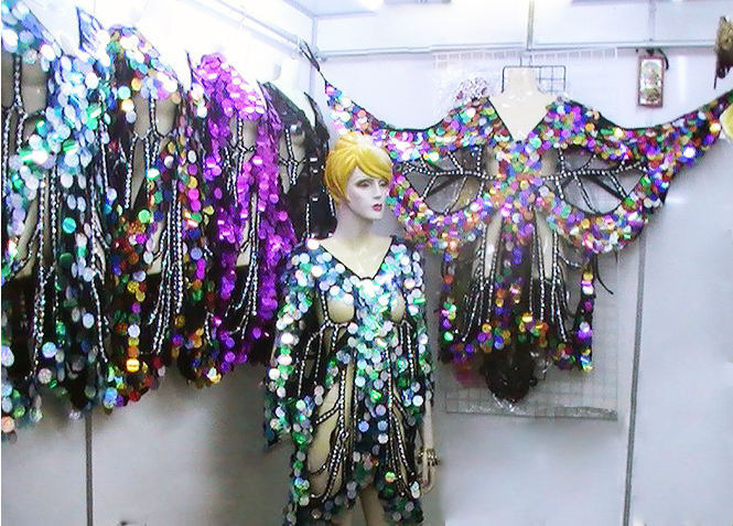Da NeeNa M010  Latin Salsa Dance Pageant Vegas Drag Sequin Butterfly Dress