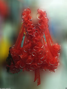 Da NeeNa C002A  Vegas Dance Cabaret Stage Sequin Trimmed Edges Ruffle Coat Jacket