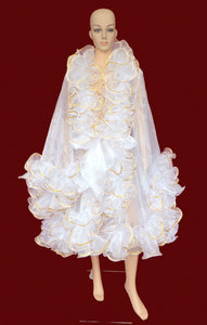 Da NeeNa C002A  Vegas Dance Cabaret Stage Sequin Trimmed Edges Ruffle Coat Jacket