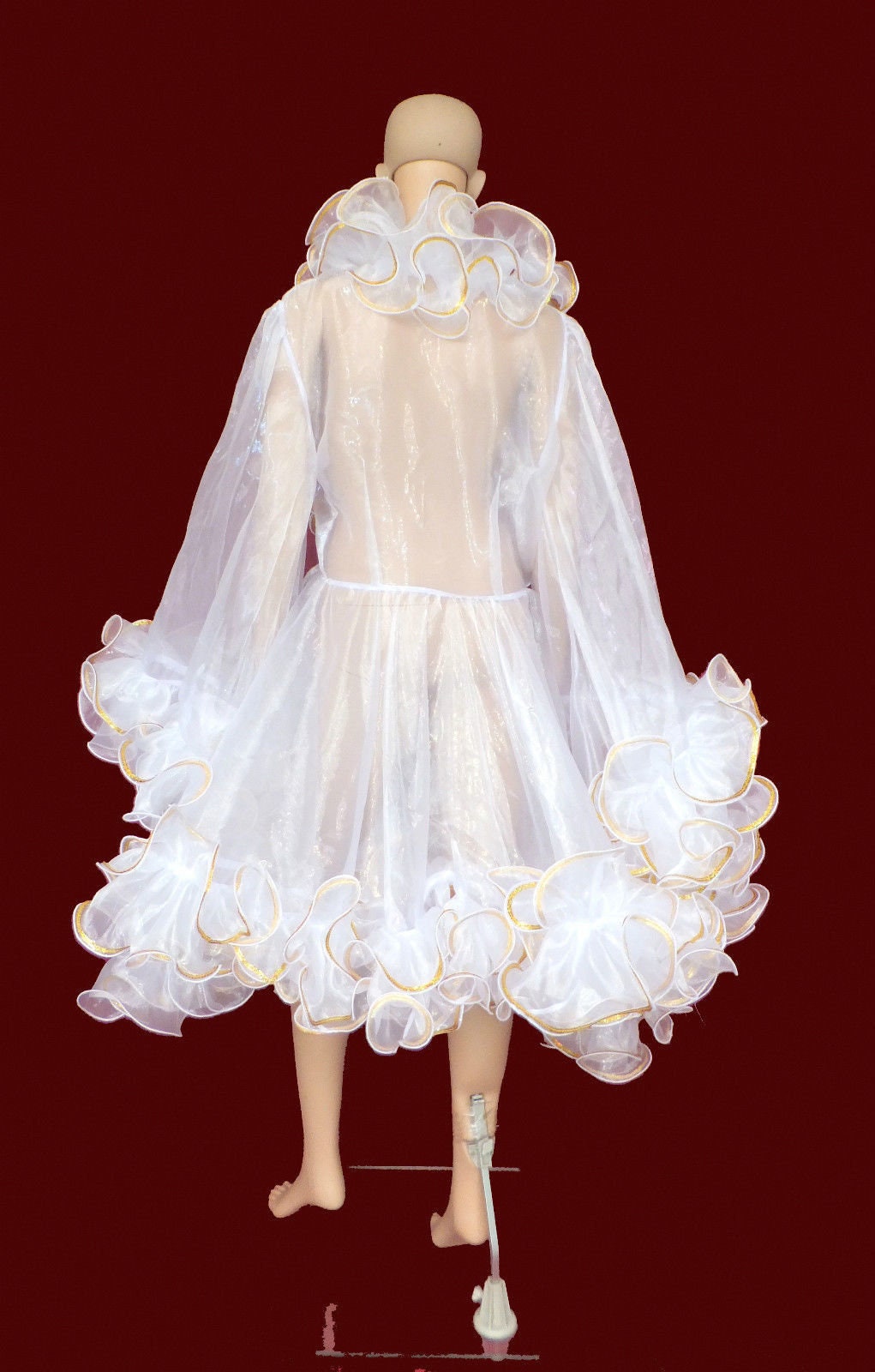 Da NeeNa C002A  Vegas Dance Cabaret Stage Sequin Trimmed Edges Ruffle Coat Jacket