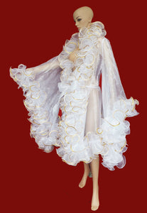 Da NeeNa C002A  Vegas Dance Cabaret Stage Sequin Trimmed Edges Ruffle Coat Jacket