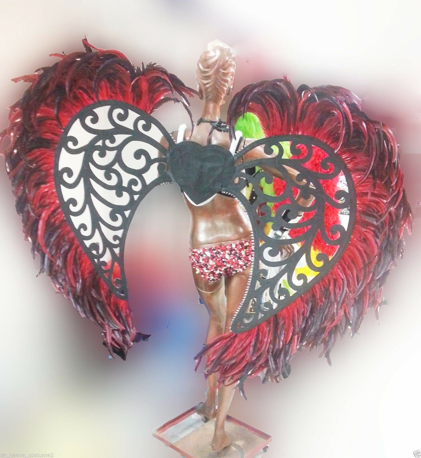 Da NeeNa C085 Red Heart Samba Parade Dancer Costume Set XS-XL