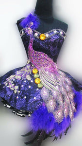 Da NeeNa C083 Peacock Queen Showgirl Vegas Cabaret Dance Dress XS-XL