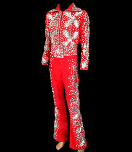 Da NeeNa  Custom Made The king Rhinestone Jumpsuit Costume