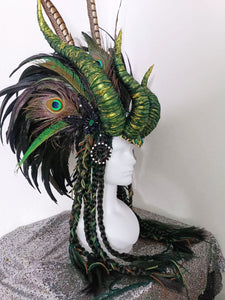 Da NeeNa H1114 Dragon King of The Forest Vegas Cabaret Showgirl Pageant Headdress