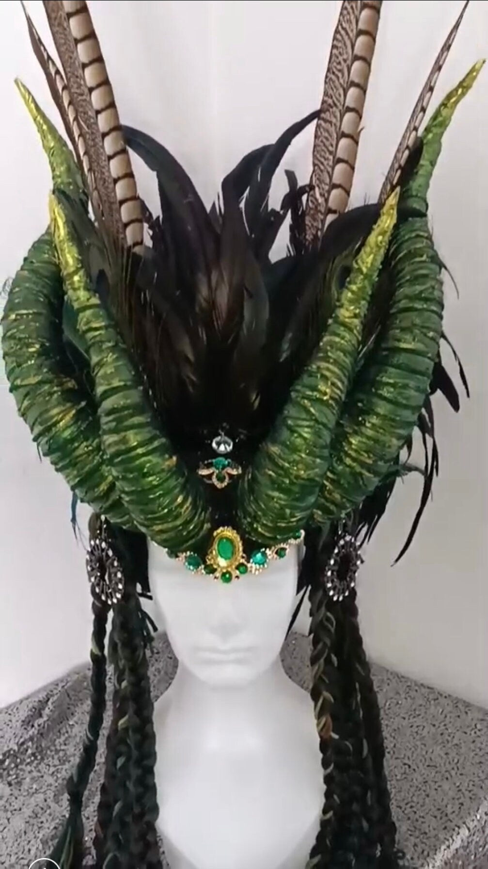 Da NeeNa H1114 Dragon King of The Forest Vegas Cabaret Showgirl Pageant Headdress