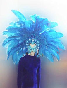 Da NeeNa H130 Mirror Ostrich Feather World Samba Rio Crystal Parade Headdress