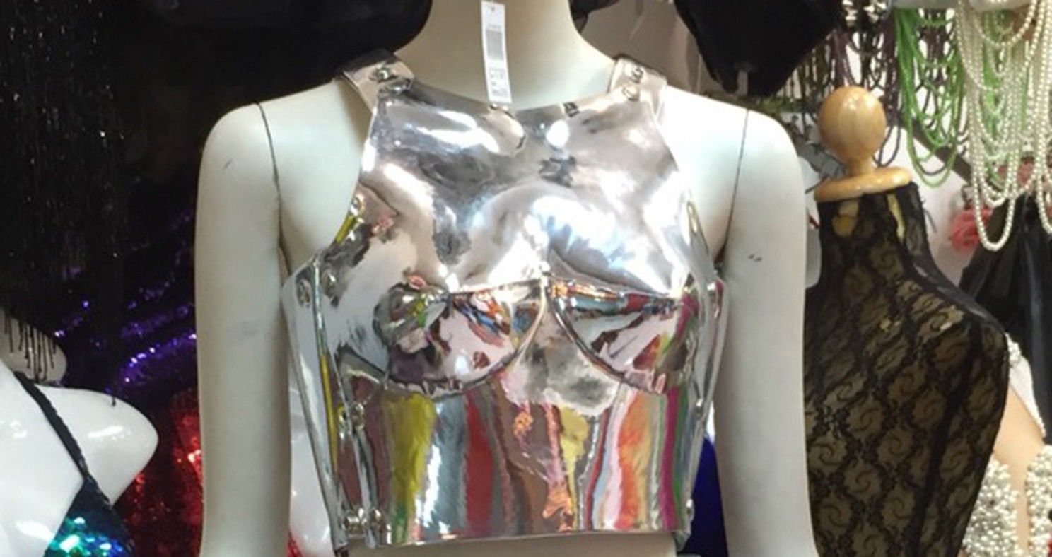 Da NeeNa M595C Robot Roman Armor Lady Gaga Hero Costume  Man Woman Mirror Corset XS-XL
