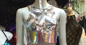 Da NeeNa M595C Robot Roman Armor Lady Gaga Hero Costume  Man Woman Mirror Corset XS-XL