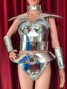 Da NeeNa M595E (Ready to ship) Robot Roman Armor Lady Gaga Costume Woman Mirror Corset XS-XL