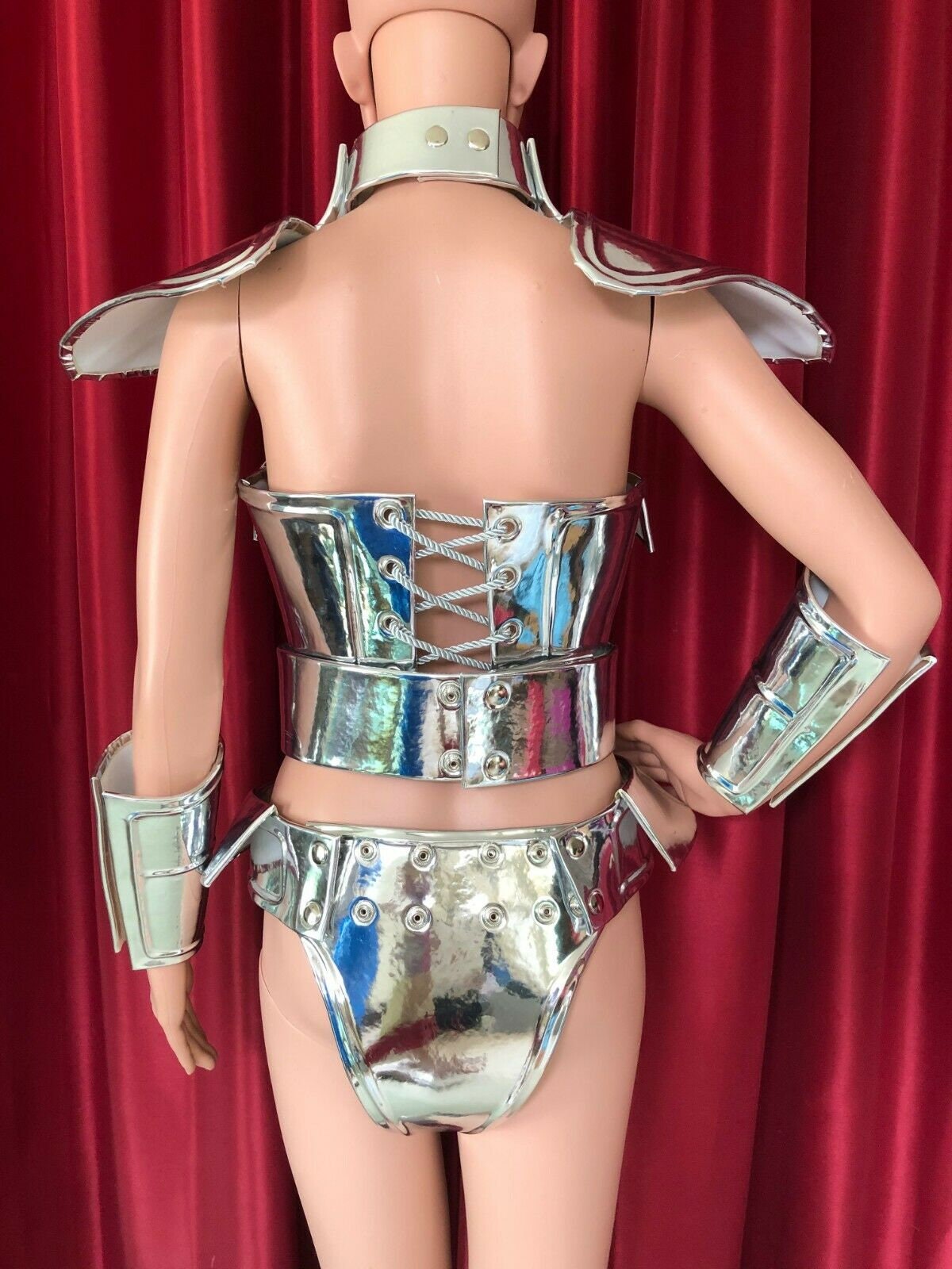 Da NeeNa M595E (Ready to ship) Robot Roman Armor Lady Gaga Costume Woman Mirror Corset XS-XL