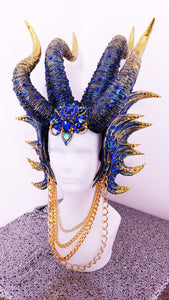 Daneena H1139 Aqa Queen King dragon Mermaid crystal cabaret showgirl pageant headdress