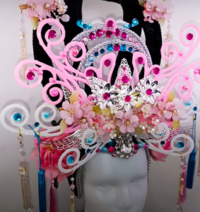 Da neena H1143 Chinese New year Asian Flower Vegas Cabaret Showgirl Pageant Headdress