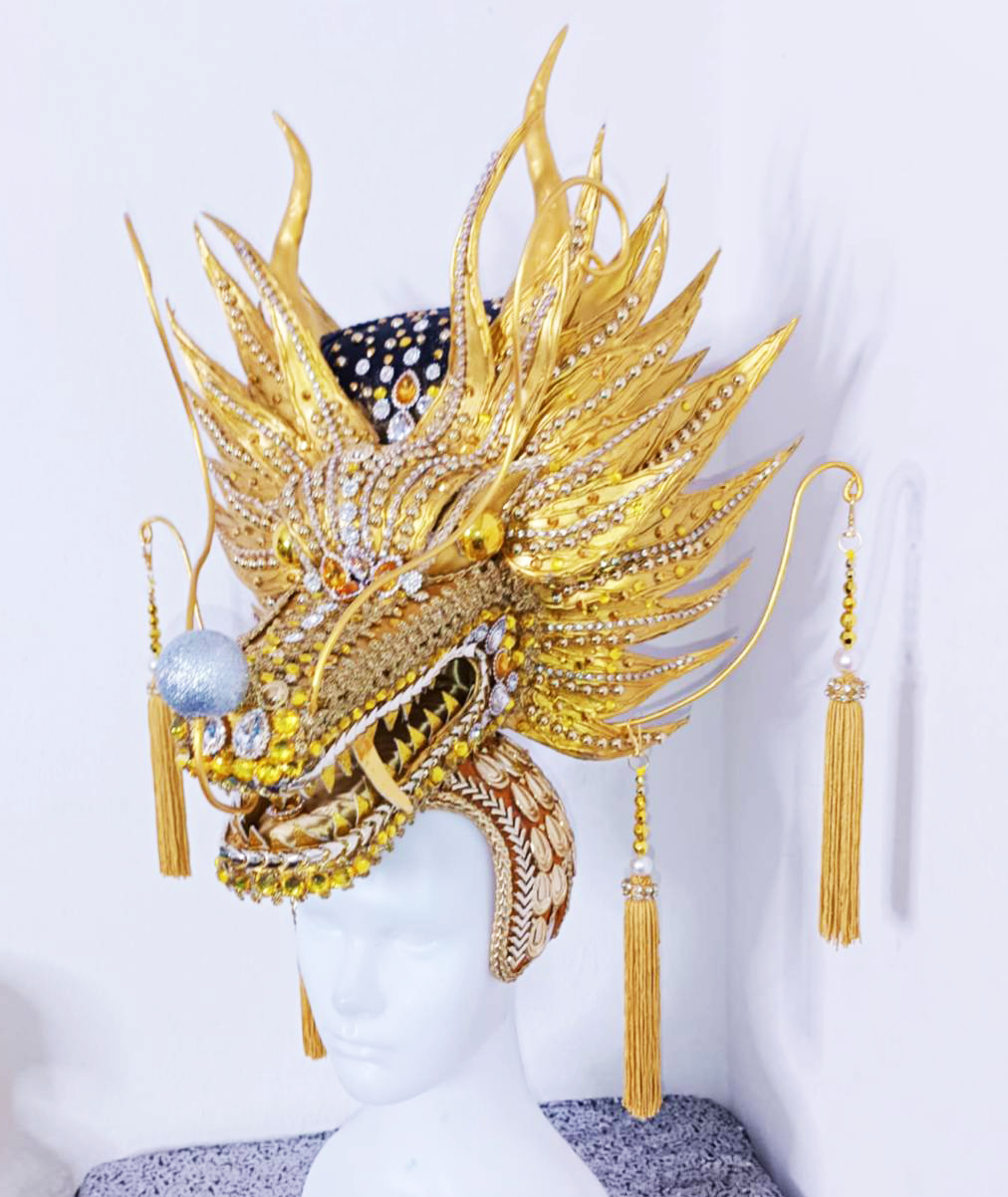 Da NeeNa H1148 Dragon King Pageant Dance Vegas Showgirl Headdress