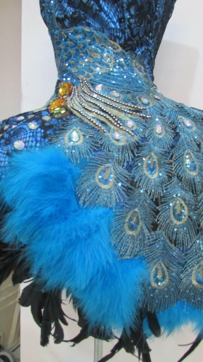 Da NeeNa M077 Showgirl Vegas Pageant Burlesque Feather Peacock Dance Dress XS-XL