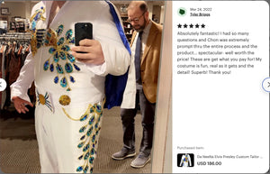 Da NeeNa Rock 'n' Roll Legend-Inspired  Custom Made The King American Eagle Aloha Jumpsuit Costume
