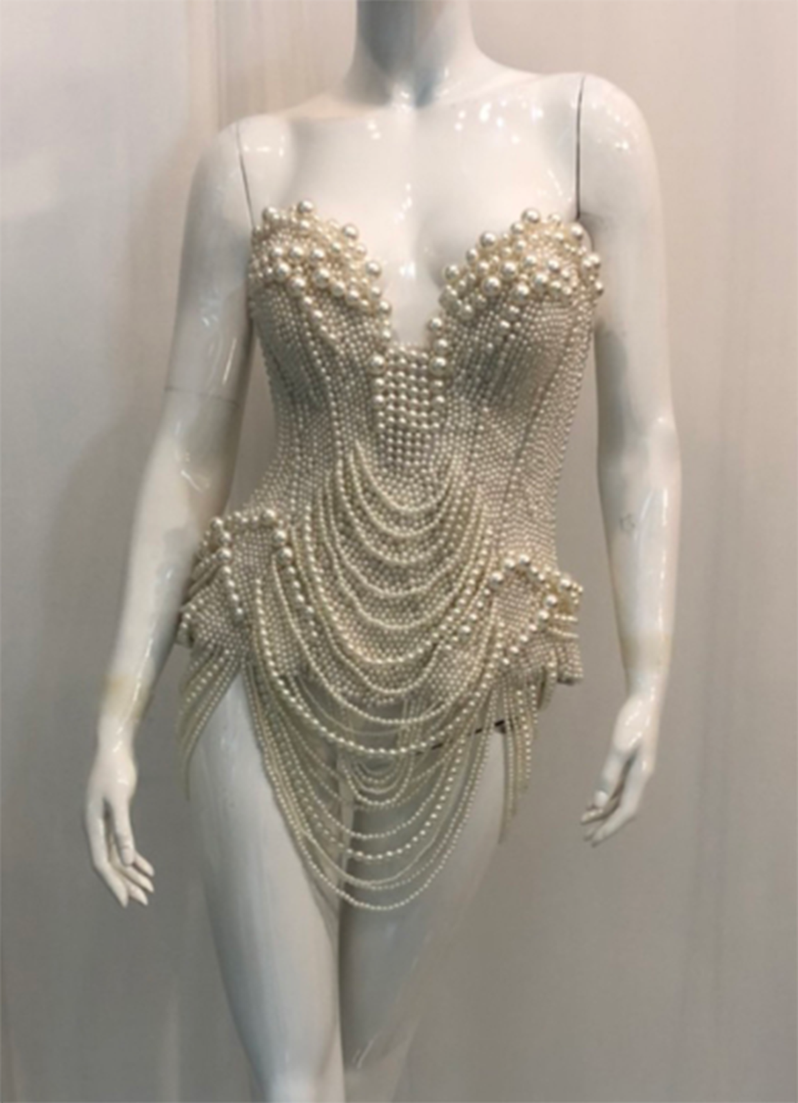 DaNeeNa T030ER GAGA Christina Showgirl Burlesque Pearl Corset Dress  XS-XL