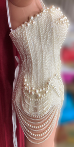 DaNeeNa T030ER GAGA Christina Showgirl Burlesque Pearl Corset Dress  XS-XL