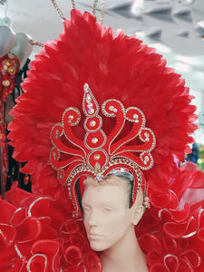 Da NeeNa C727R Glitter Sea Angel Ruffle Sea Water Wave Crystal Dance Shoulder Headdress Backpack