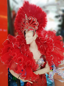 Da NeeNa C727R Glitter Sea Angel Ruffle Sea Water Wave Crystal Dance Shoulder Headdress Backpack