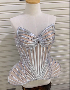 Da NeeNa C1157C Airspace Alien Roman Shiny Lady Gaga Vegas Pageant Corset XS-XL