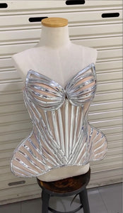 Da NeeNa C1157C Airspace Alien Roman Shiny Lady Gaga Vegas Pageant Corset XS-XL