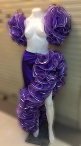 Da NeeNa C986X Sexy Flamenco Dance Showgirl Organza Ruffle Armband Skirt XS-XL