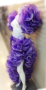 Da NeeNa C986X Sexy Flamenco Dance Showgirl Organza Ruffle Armband Skirt XS-XL