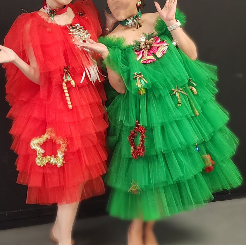 Da NeeNa M1160 Merry Christmas Lady Showgirl Dance Pageant Stage Dress XS-XL