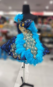 Da NeeNa M077 Showgirl Vegas Pageant Burlesque Feather Peacock Dance Dress XS-XL