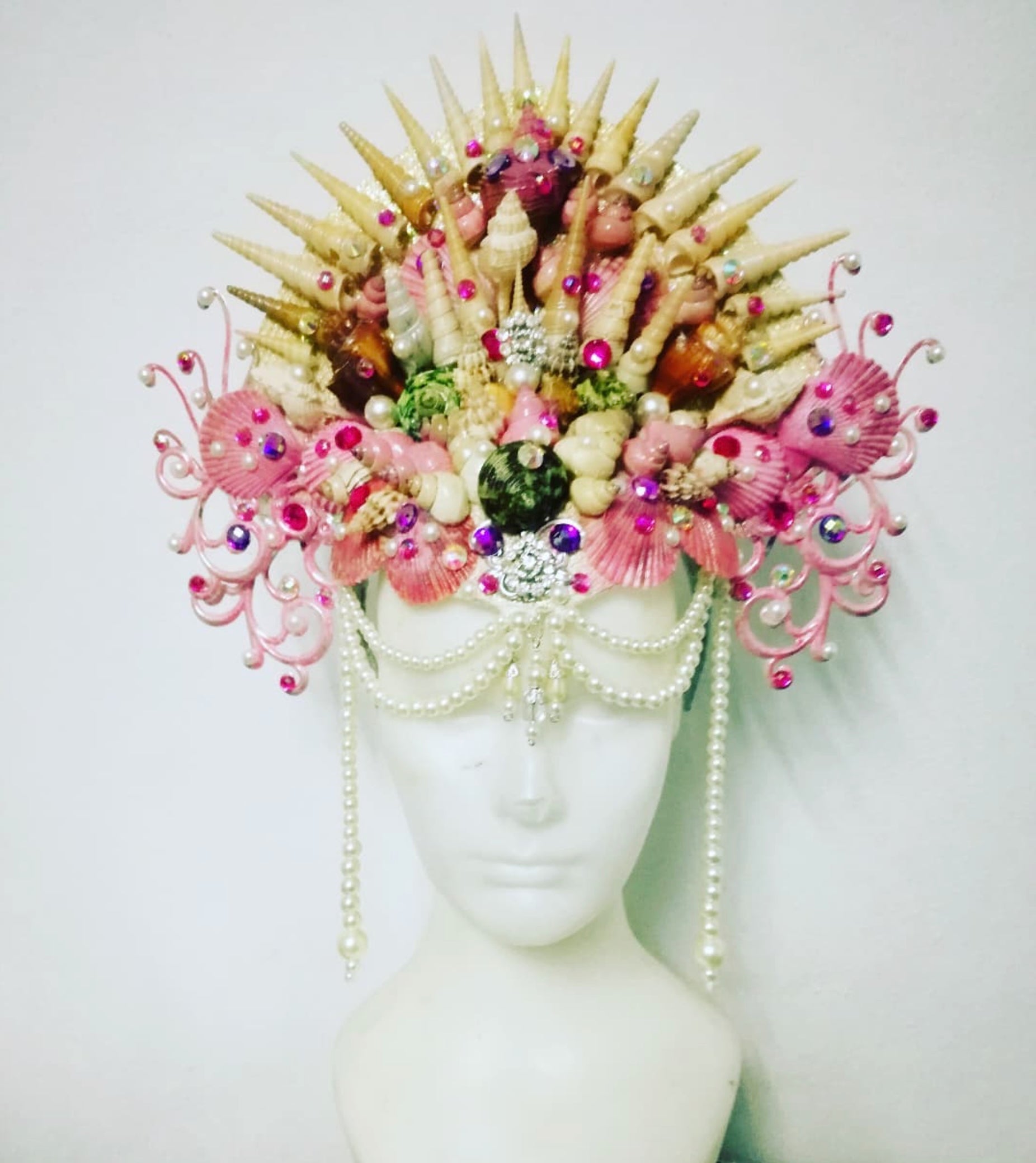 Da NeeNa H1050 Sea Ocean Poseidon Shell Queen Crystal Showgirl Pageant Headdress