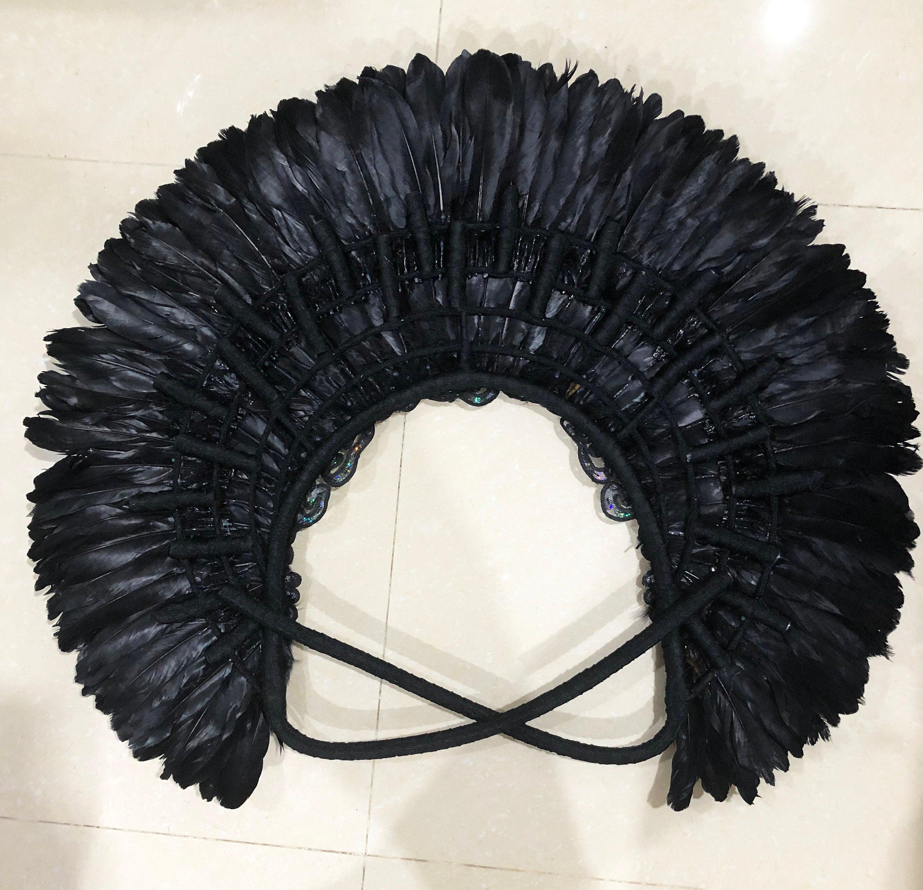 Da neena c0052 feather showgirl cabaret drag swan shoulder pieces headdress costume set xs-xl