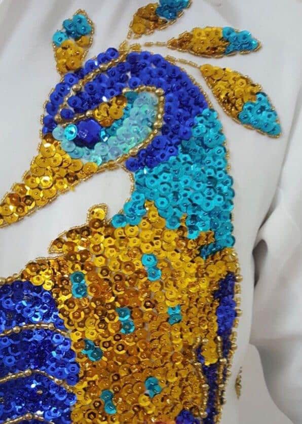 Da neena tailor made the king peacock belt jumpsuit cape costume