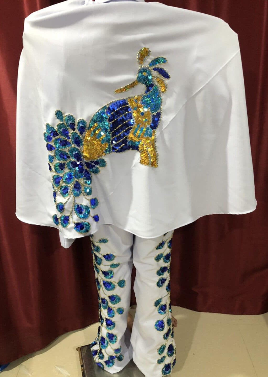 Da neena tailor made the king peacock belt jumpsuit cape costume