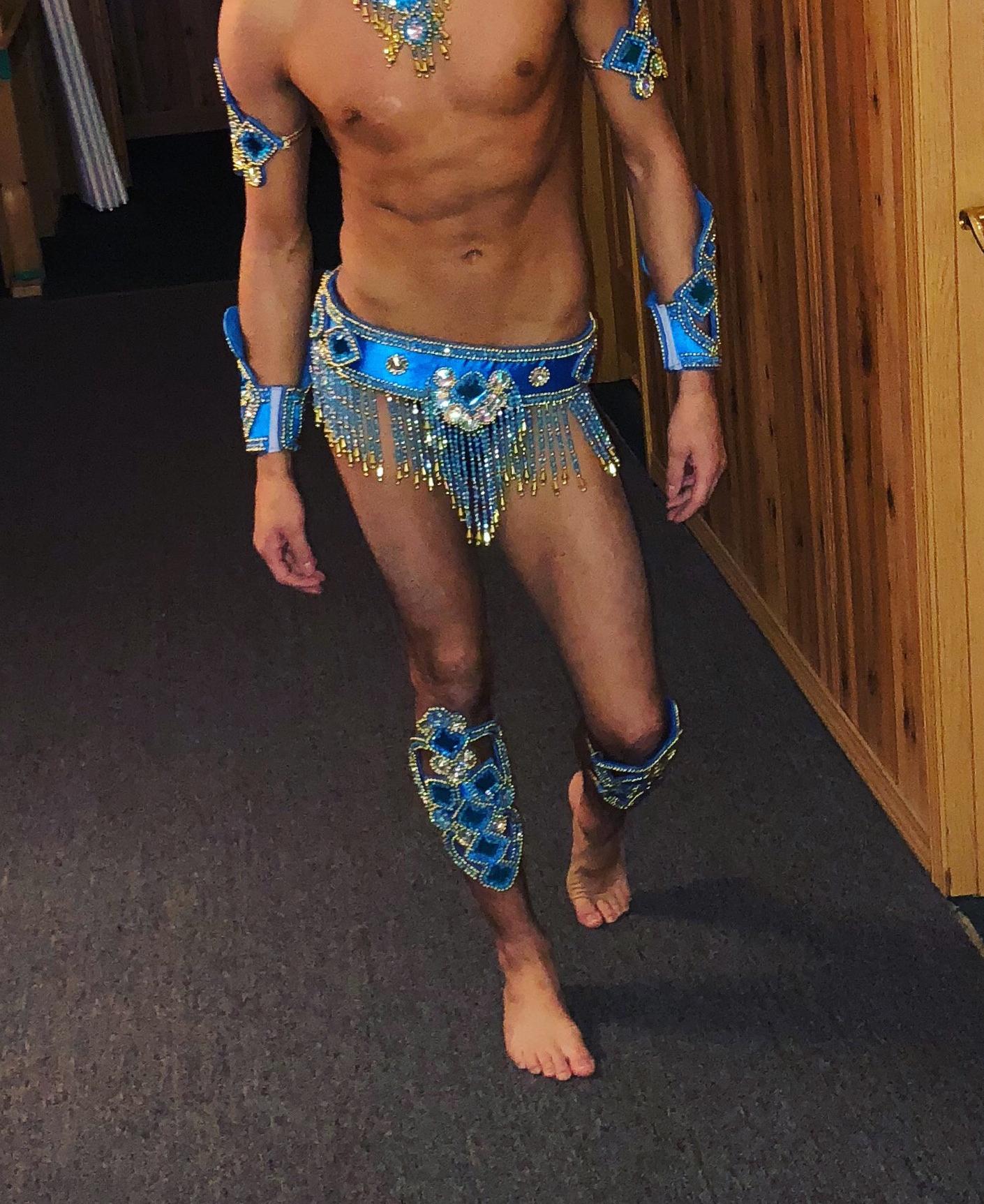 Da neena c0733  flag parade rio dancer headdress men man male samba costume set xs-xl